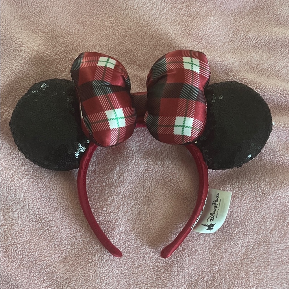 Disney Red Plaid Minnie Mouse Headband